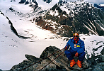 Tommy, in estate, sul ghiacciaio Rettenbach di Soelden/Oetztal...